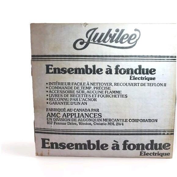 NEW Vintage Jubilee Electric MCM Fondue Set Retro Red Pot 4 Teak Handle Fork NOS - Picture 12 of 15